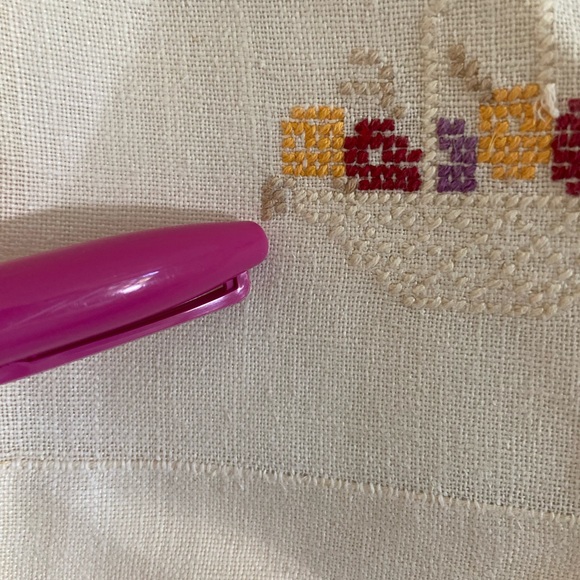 Vintage Linen Kitchen Towel tea towel
cross stitch bouquet basket design - Picture 12 of 13